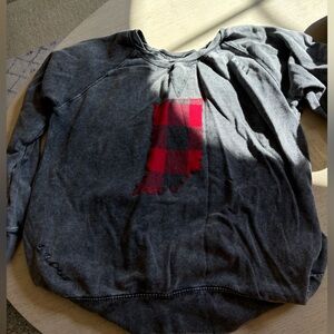 Indiana state women’s distressed sweatshirt